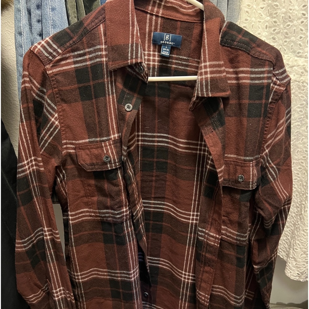 Maroon colored Flannel